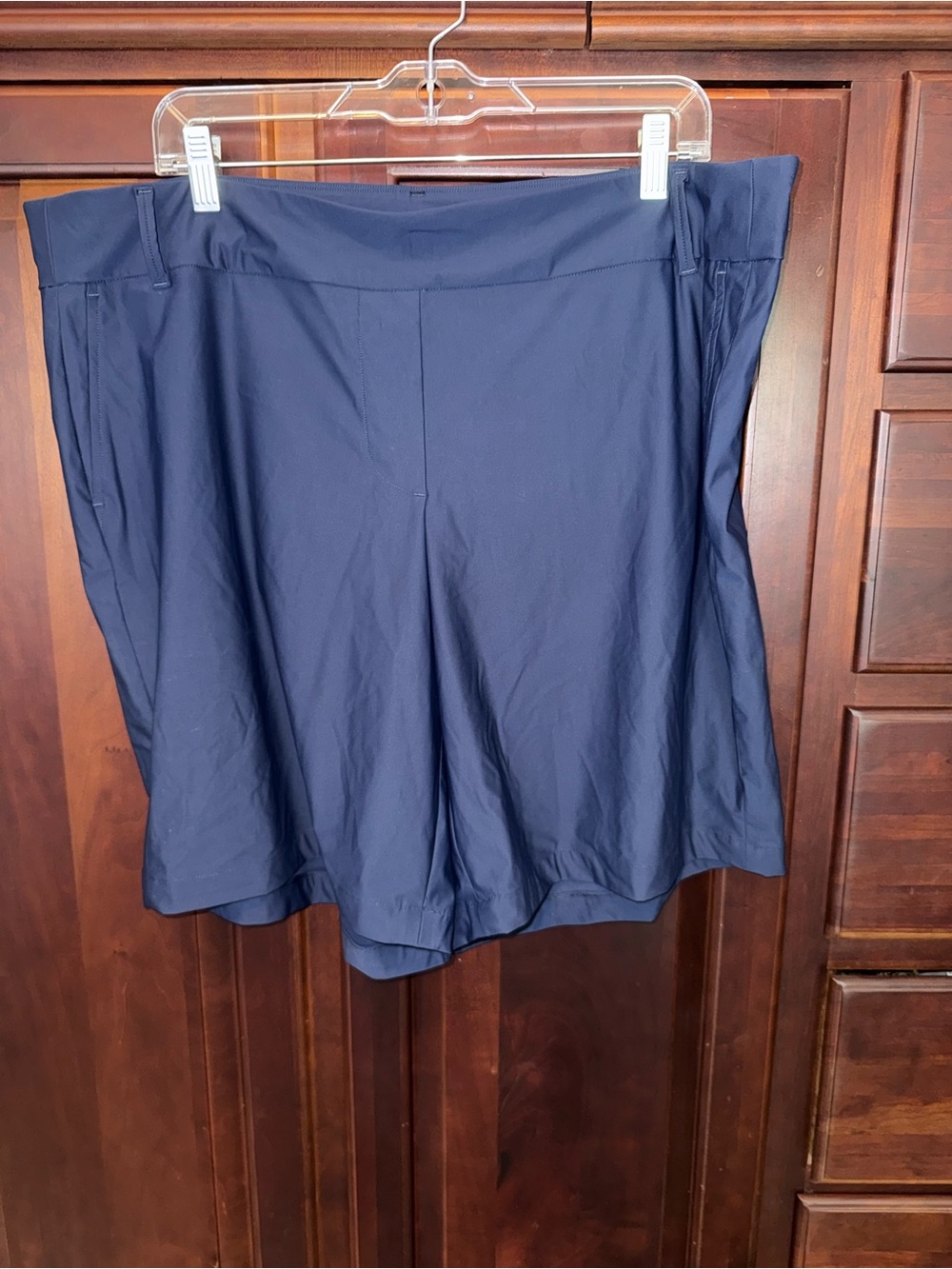 SPANX High-Rise Bermuda Shorts In Navy Blue - Picture 5 of 6